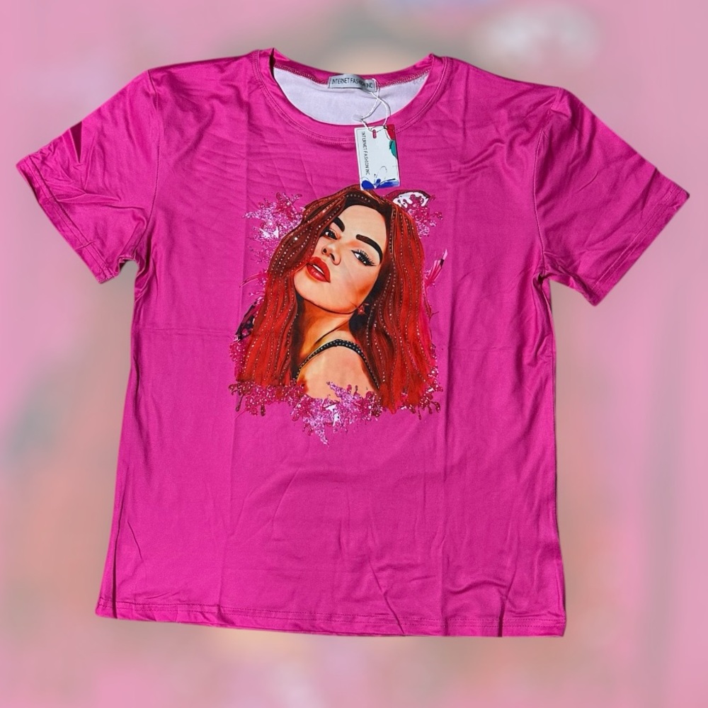 Women’s Internet Fashion Inc Stretchy Pink Shirt Size L/XL‎